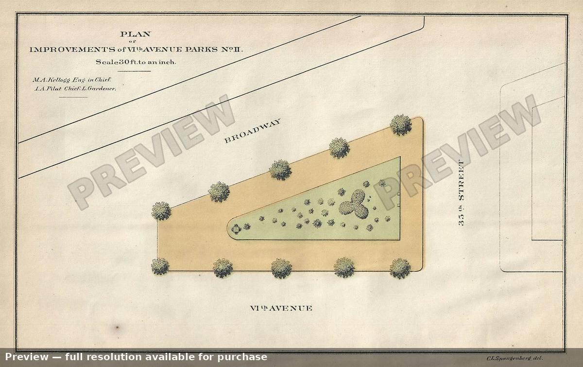 Antique map: VI Avenue Parks II, 1871, 1871