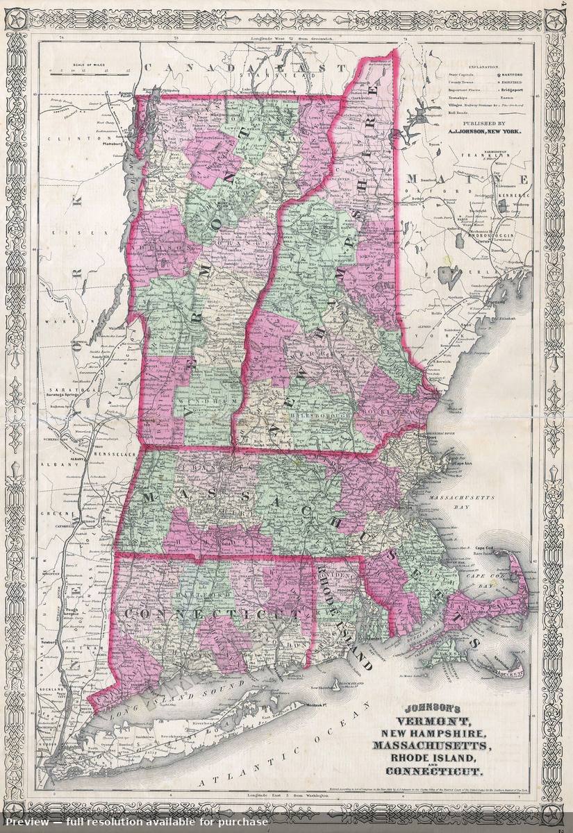 Antique map: VTNHMACTRI, 1864, 1864