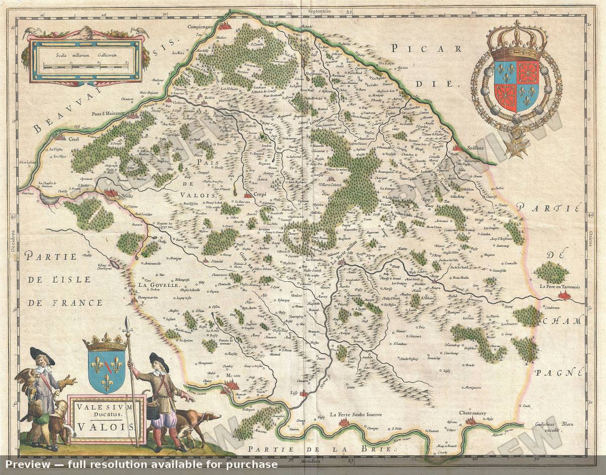 Antique map: Valois, 1641, 1641