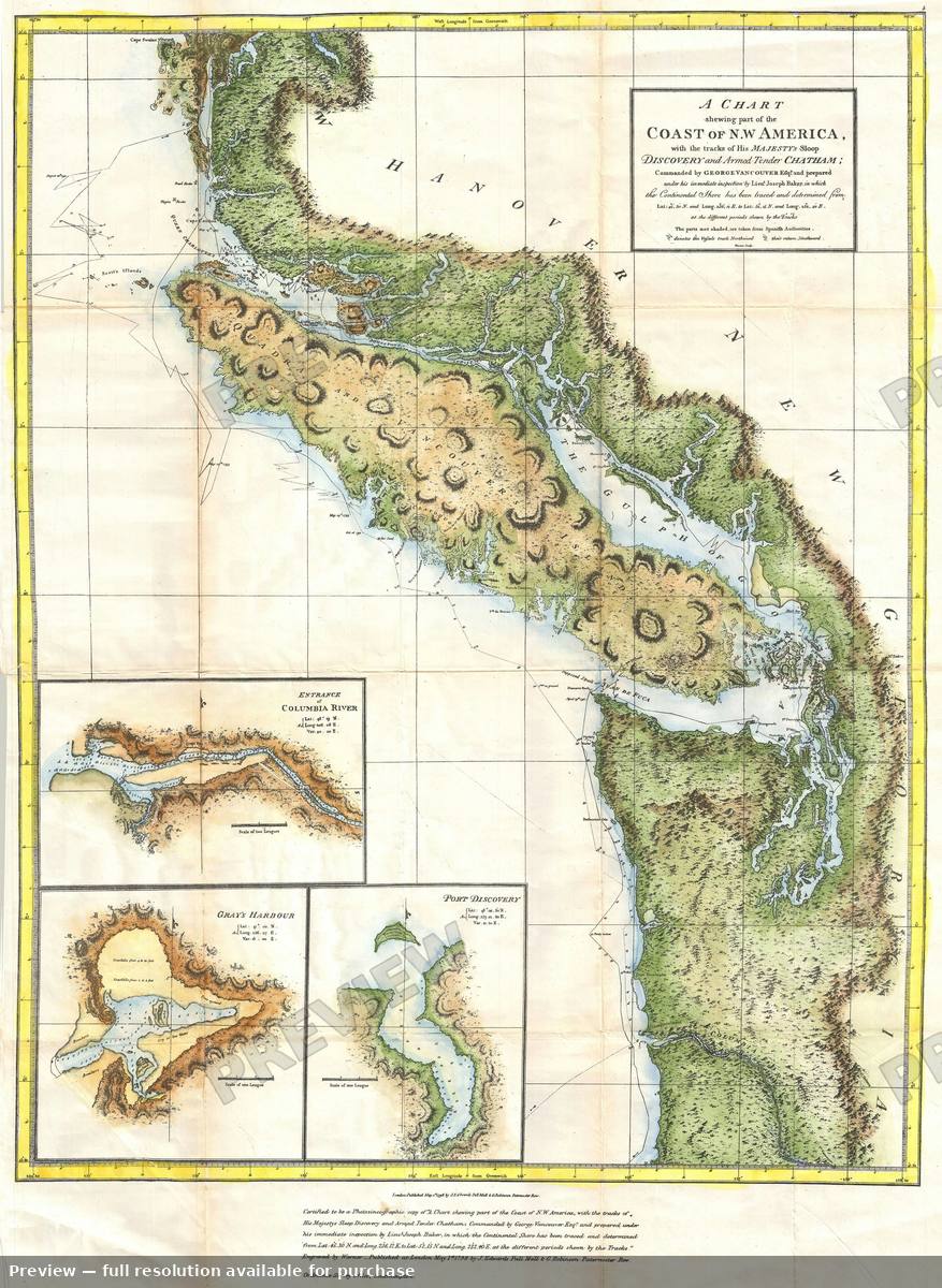 Antique map: Vancouver, 1871