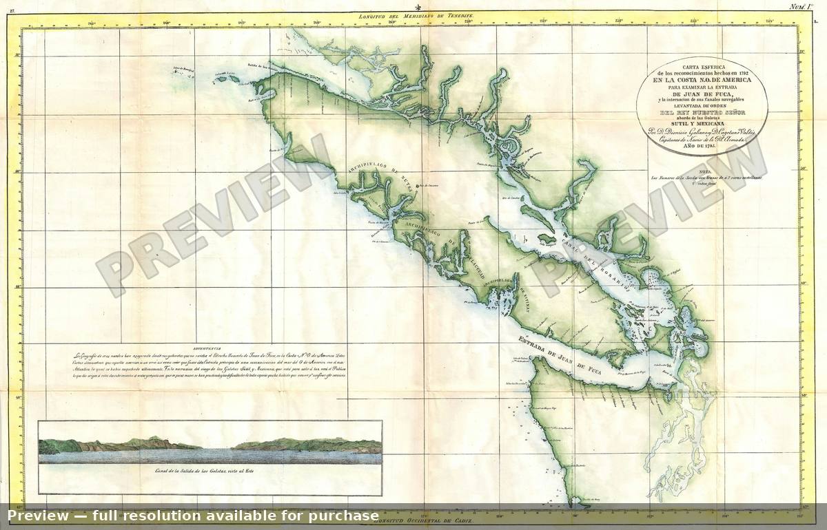 Antique map: Vancouver 1795, 1871, 1871