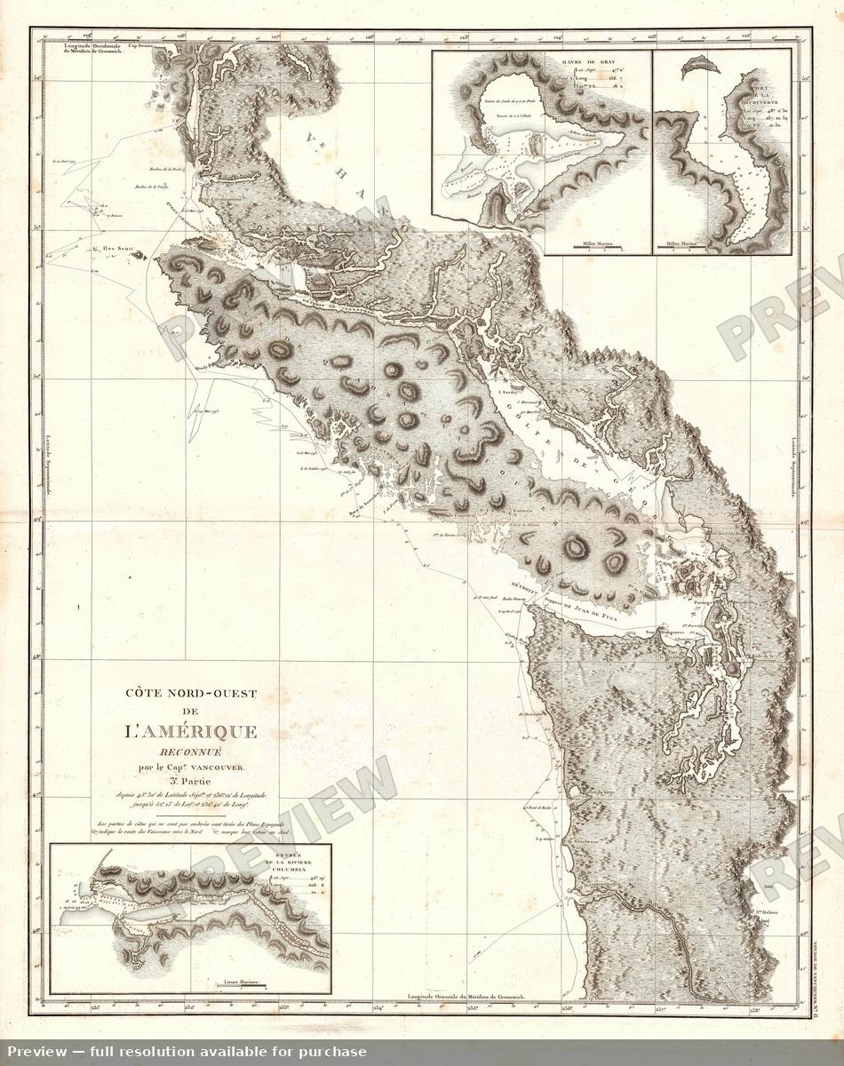 Antique map: Vancouver Washington, 1799, 1799