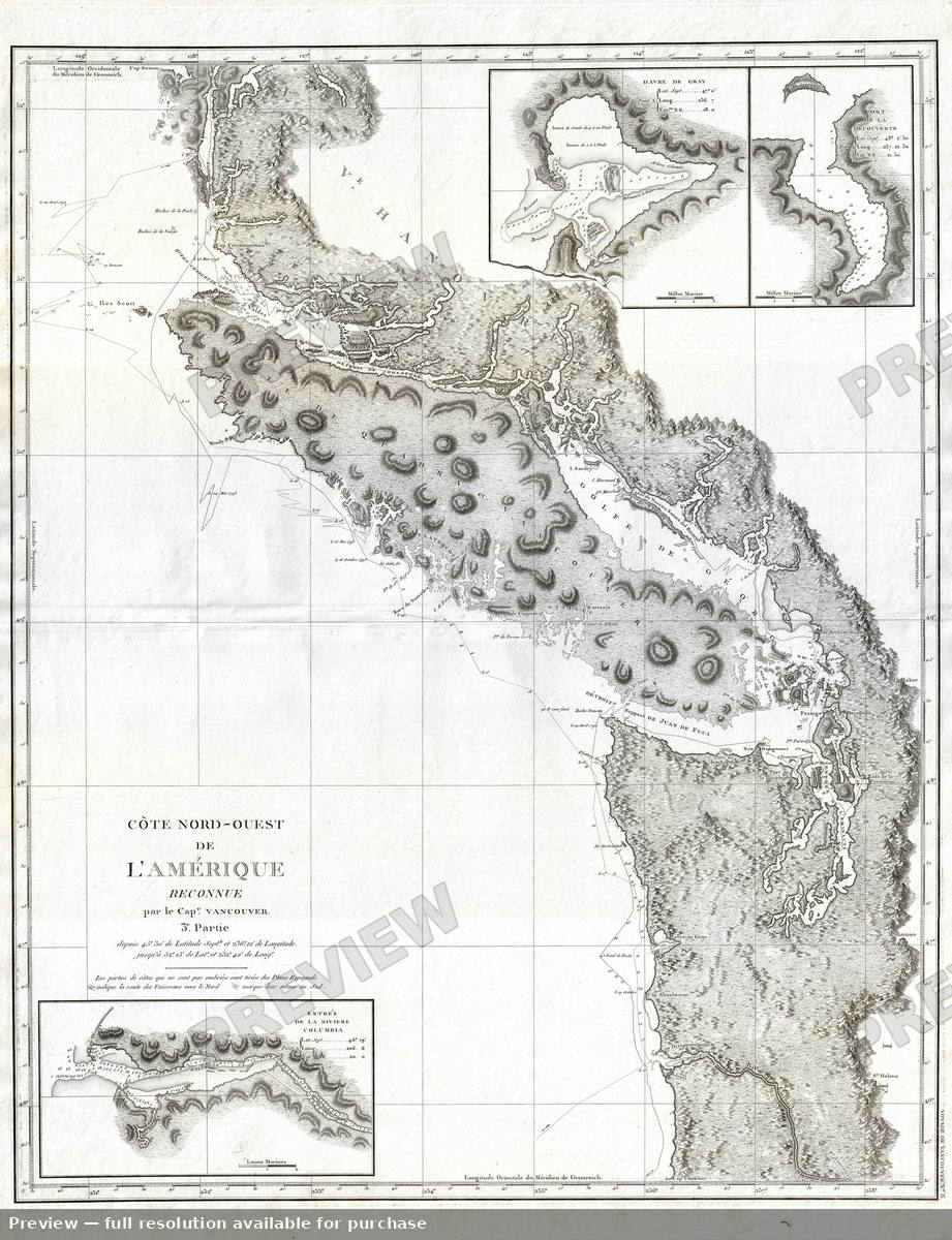 Antique map: Vancouver Washington, 1799