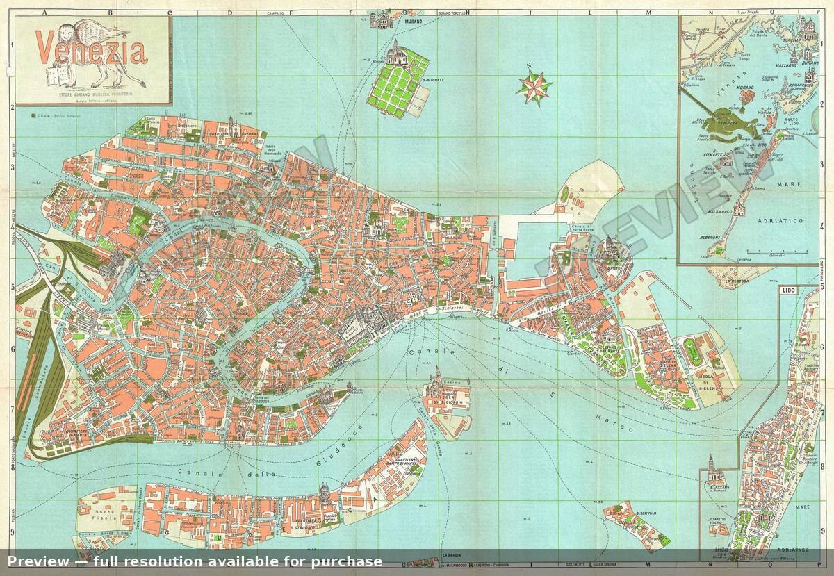 Antique map: Venezia, 1961, 1961