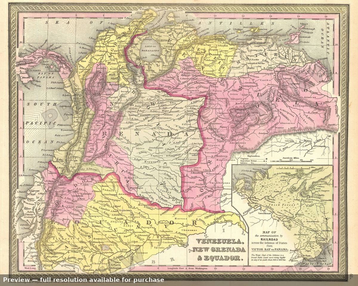 Antique map: Venezuela, 1854, 1854