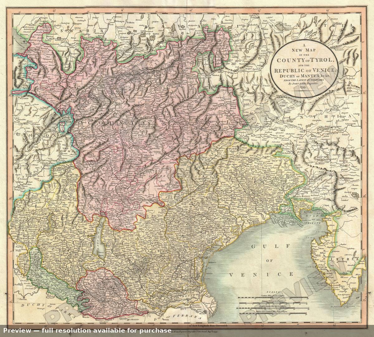 Antique map: Venice, 1799, 1799