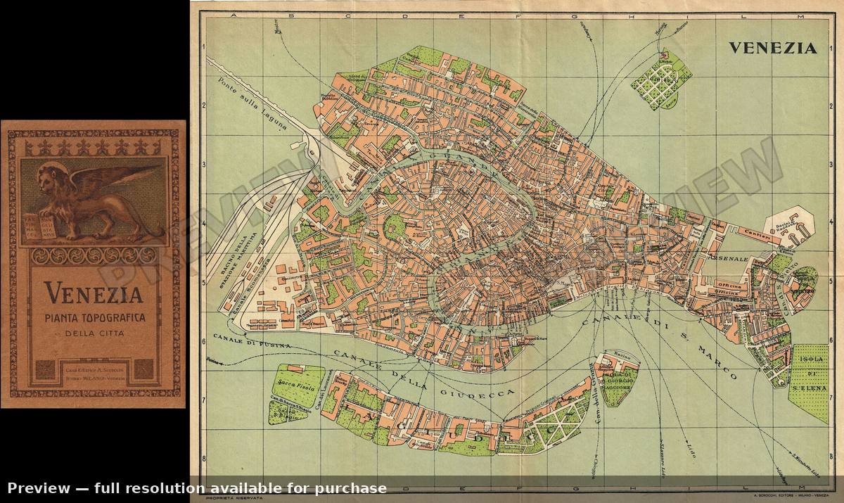 Antique map: Venice, 1923, 1923