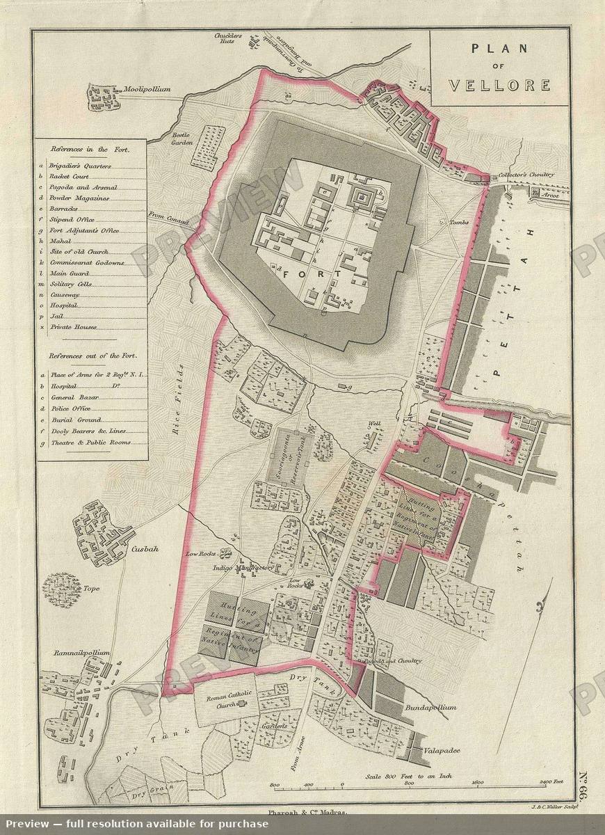 Antique map: Vollore, 1854, 1854