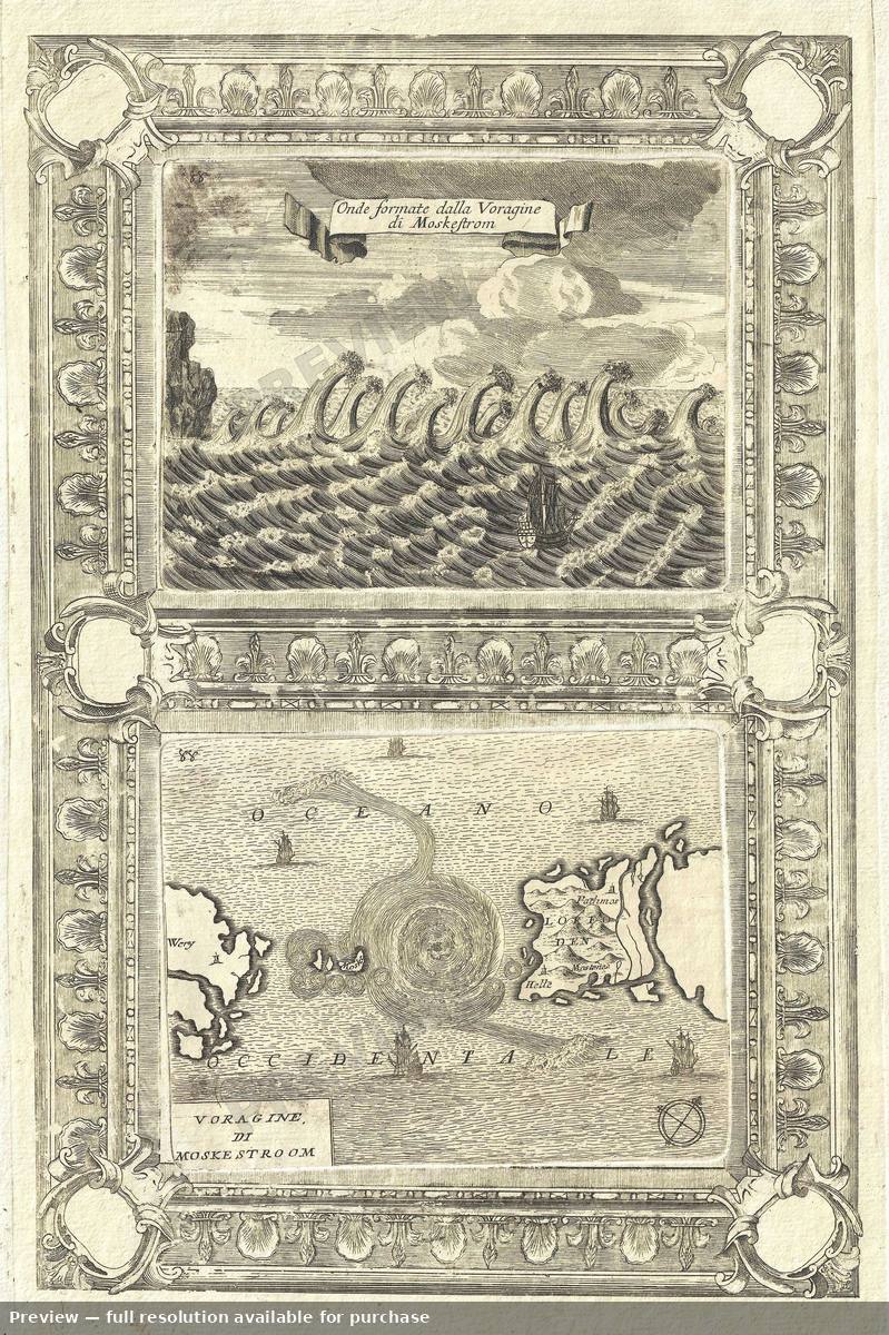 Antique map: Voragine Di Moskestroom, 1690, 1690