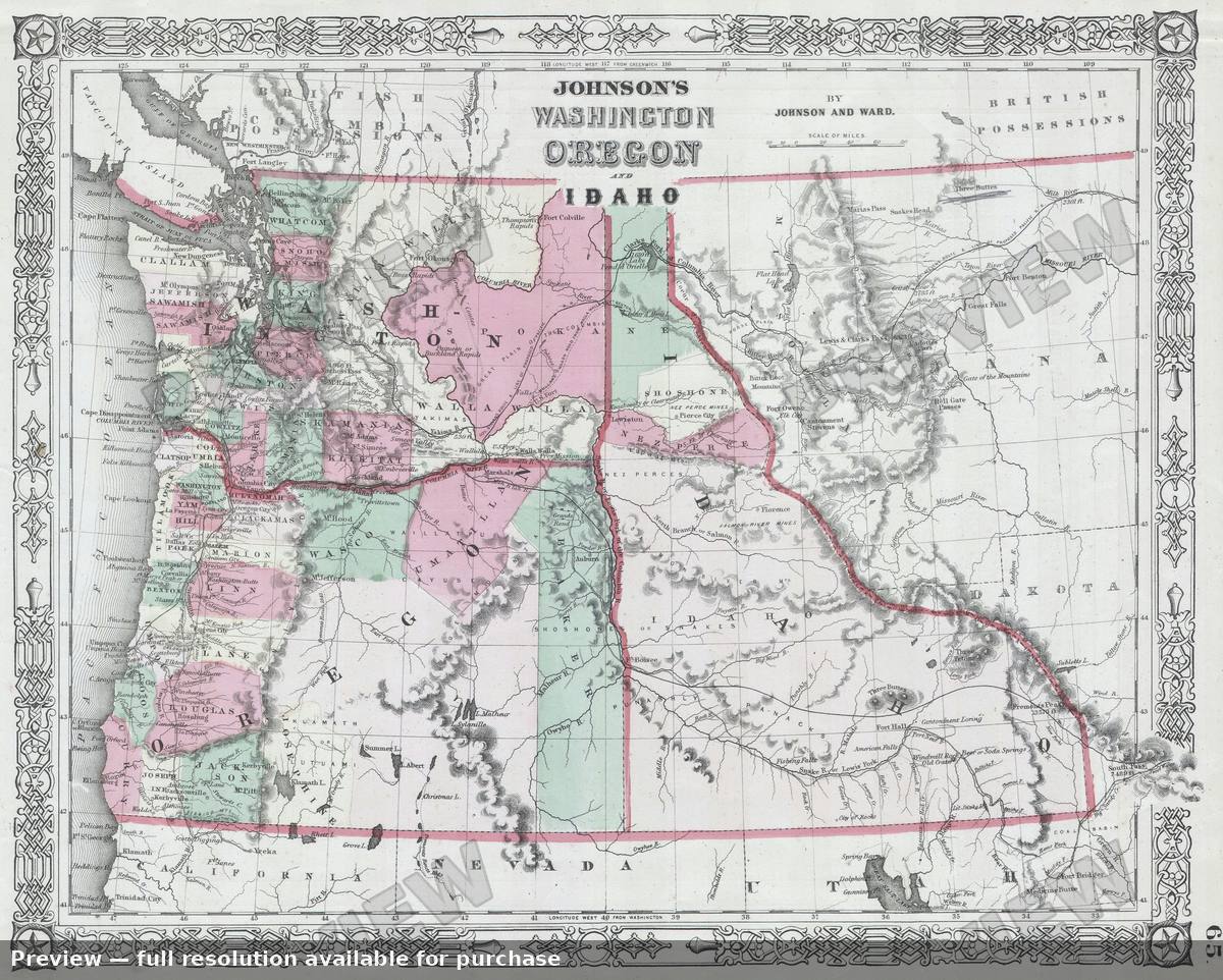 Antique map: WAOR 2, 1864