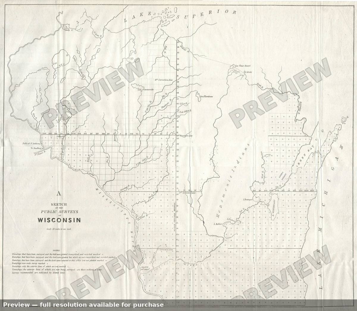 Antique map: WI, 1848