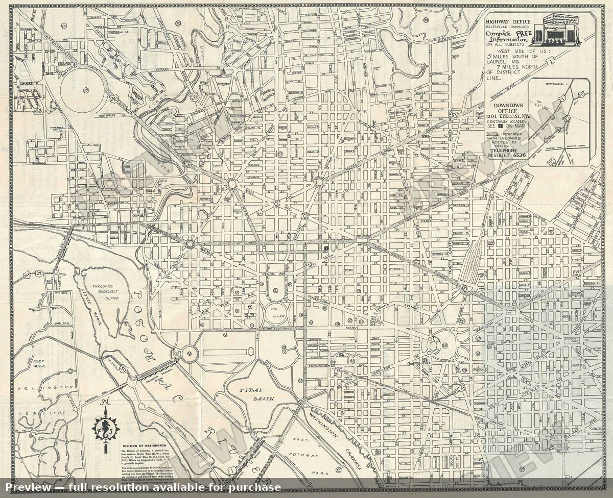 Antique map: Washington DC, 1950, 1950