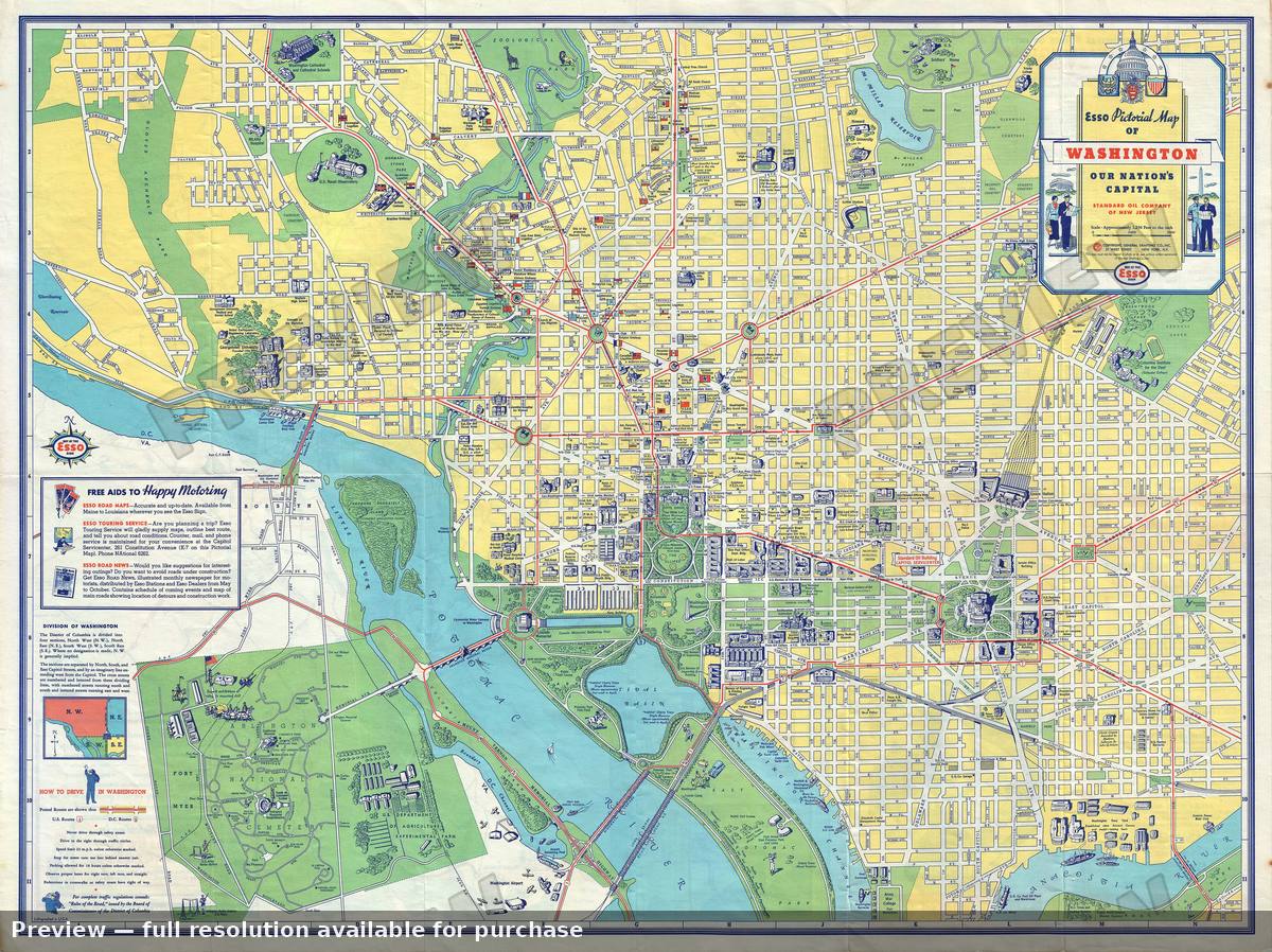 Antique map: Washington DC