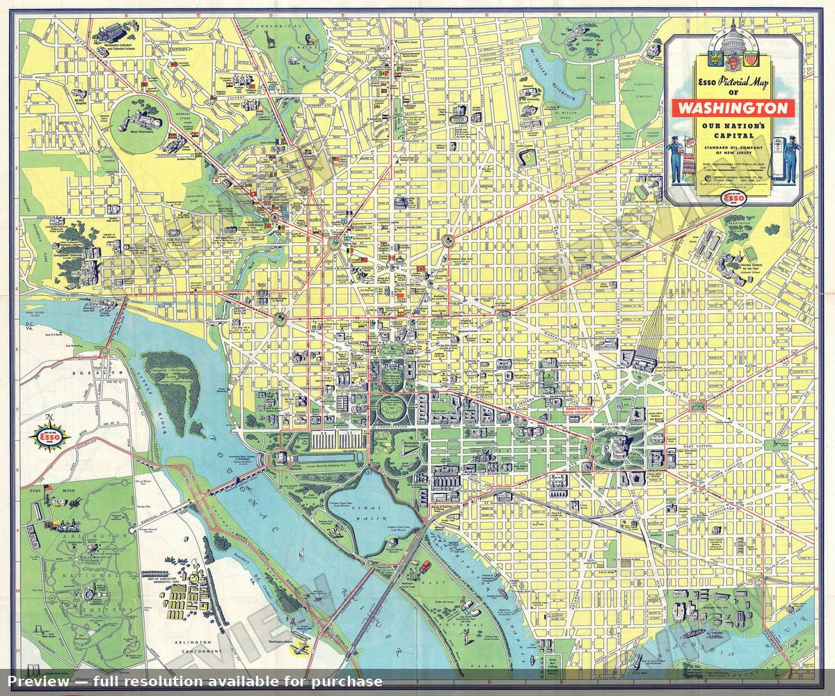Antique map: Washington DC, 1941, 1941