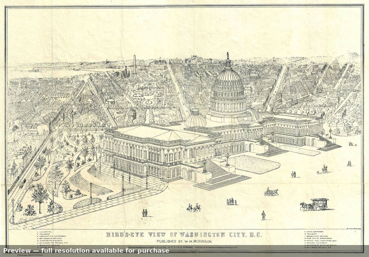 Antique map: Washington DC, 1872, 1872