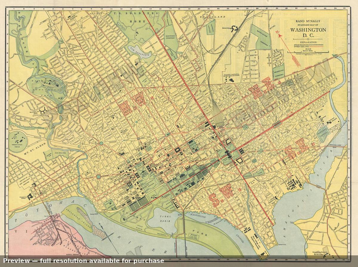 Antique map: Washington DC, 1925, 1925