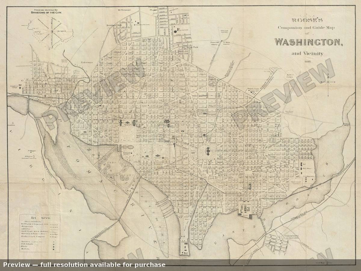 Antique map: Washington DC, 1885, 1885