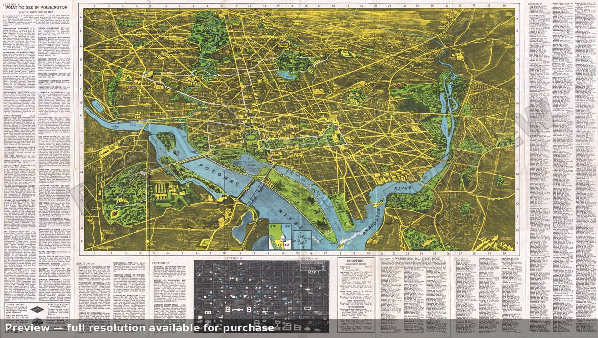 Antique map: Washington DC, 1938, 1938
