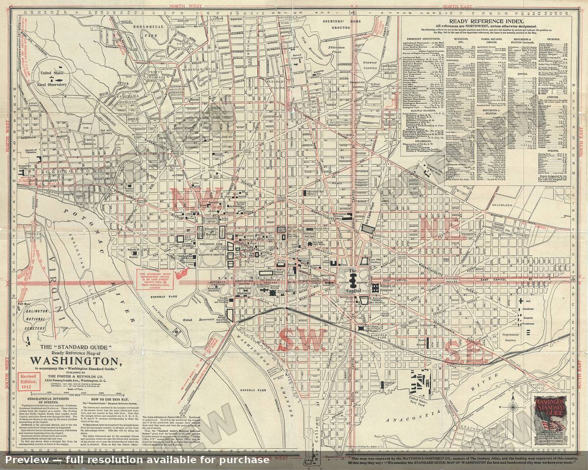 Antique map: Washington DC 2, 1912, 1912