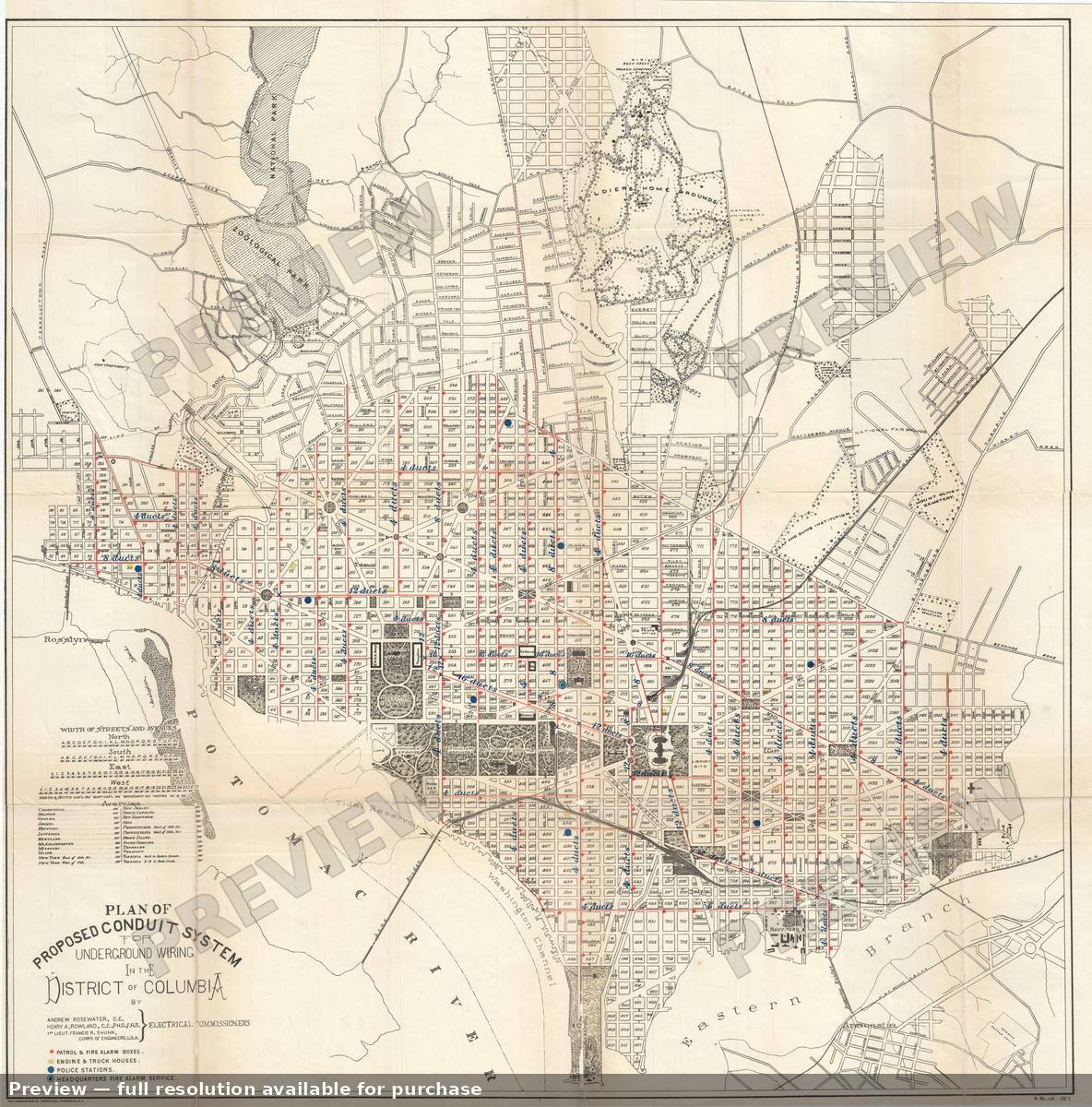 Antique map: Washington DC Electrical, 1891