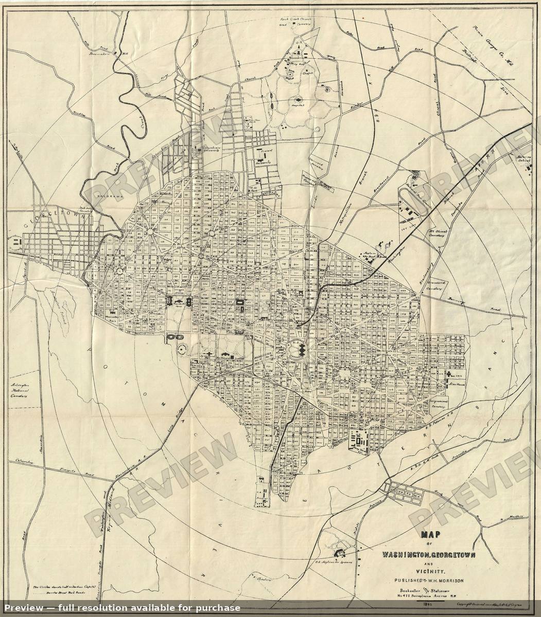 Antique map: Washington DC Georgetown, 1883