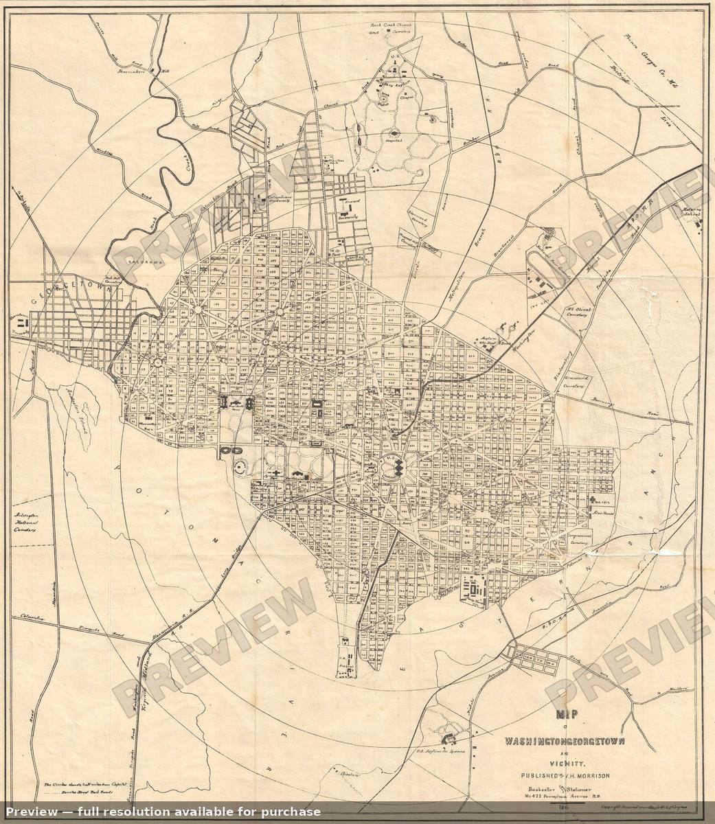 Antique map: Washington DC Georgetown 2, 1883, 1883