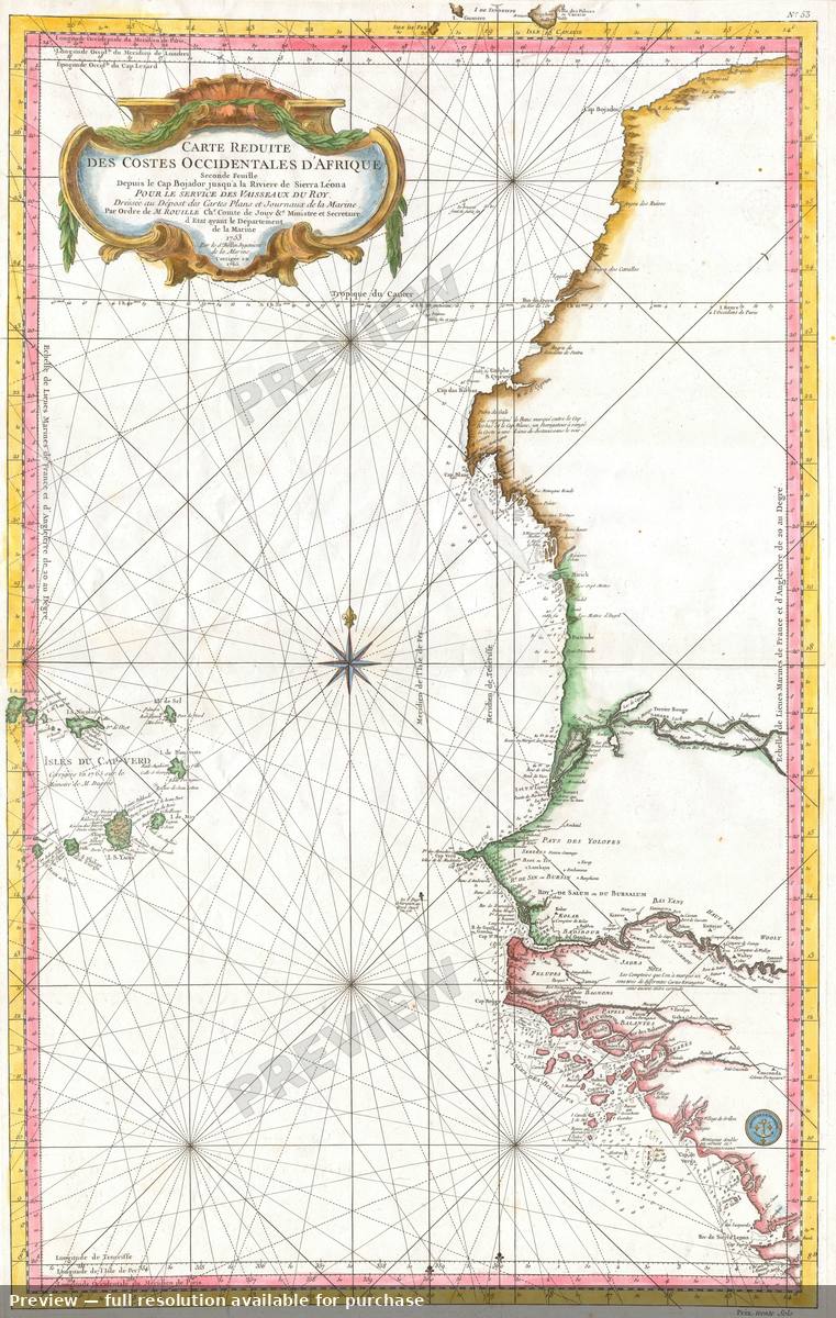 Antique map: West Africa 2, 1765, 1765