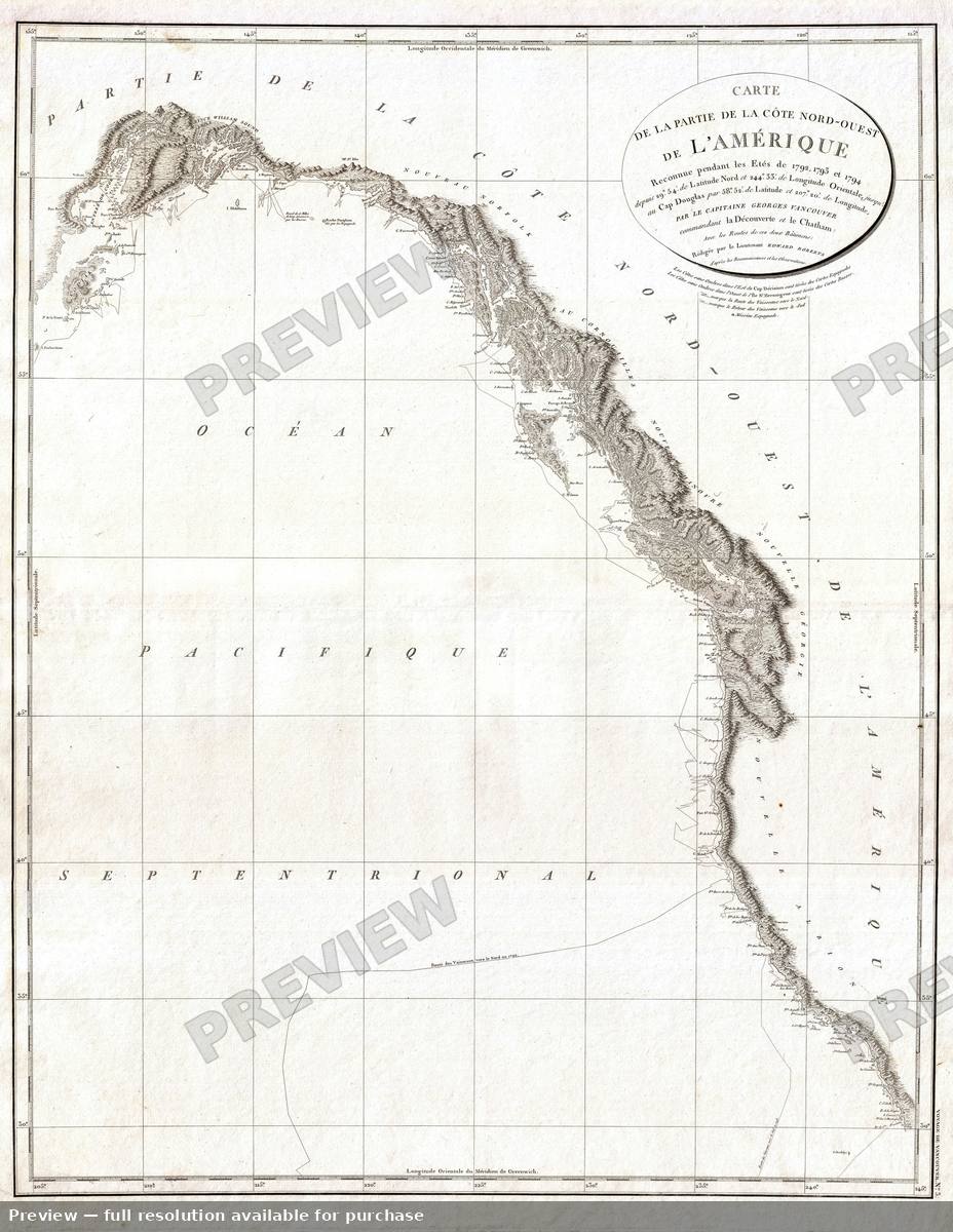 Antique map: West Coast, 1799