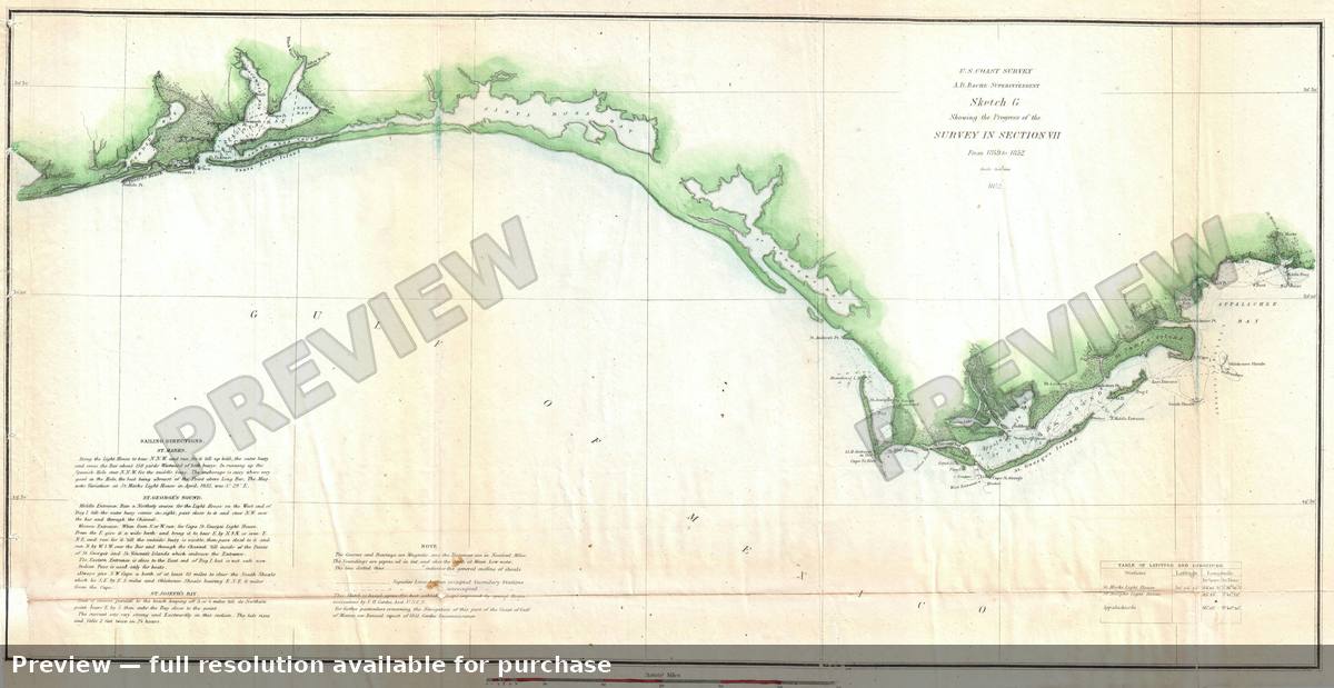 Antique map: West Florida, 1852, 1852