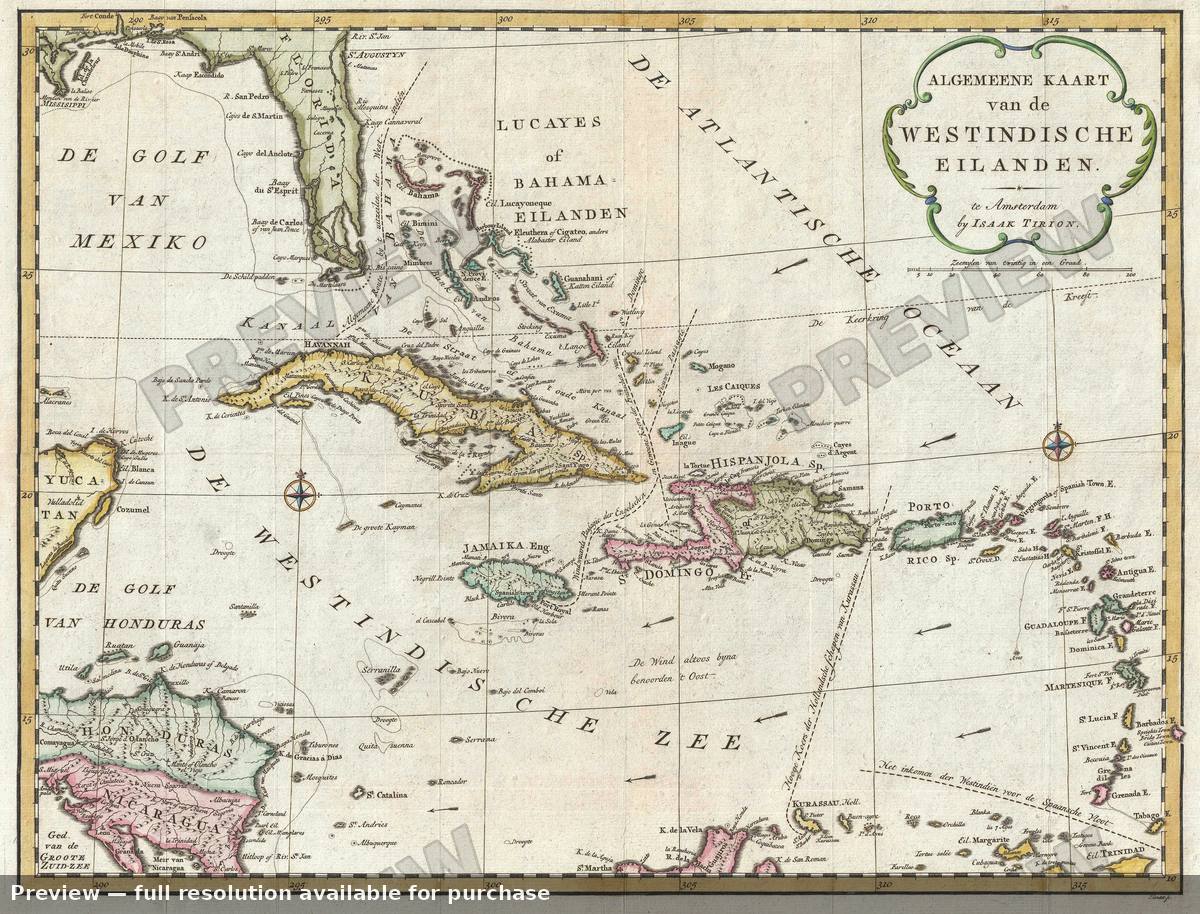 Antique map: West Indies, 1769