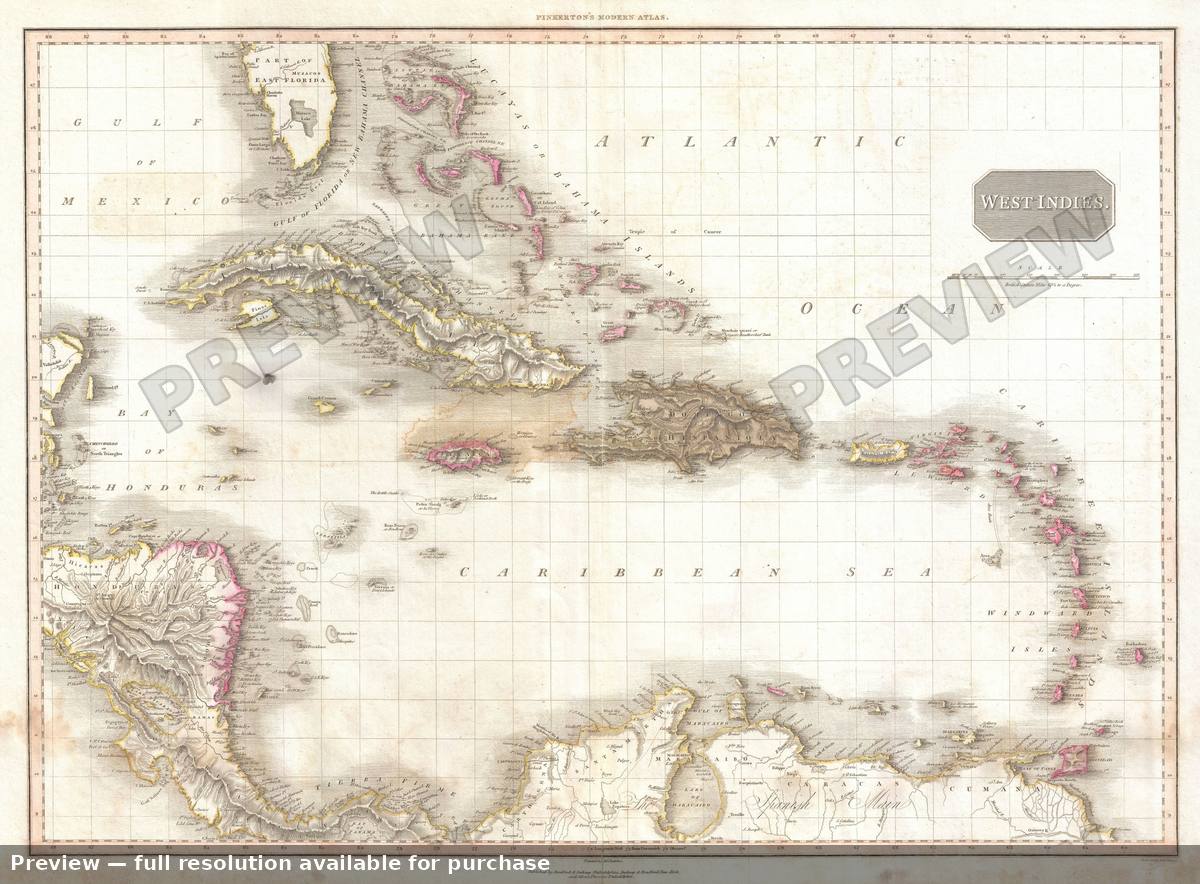 Antique map: West Indies 2, 1818, 1818