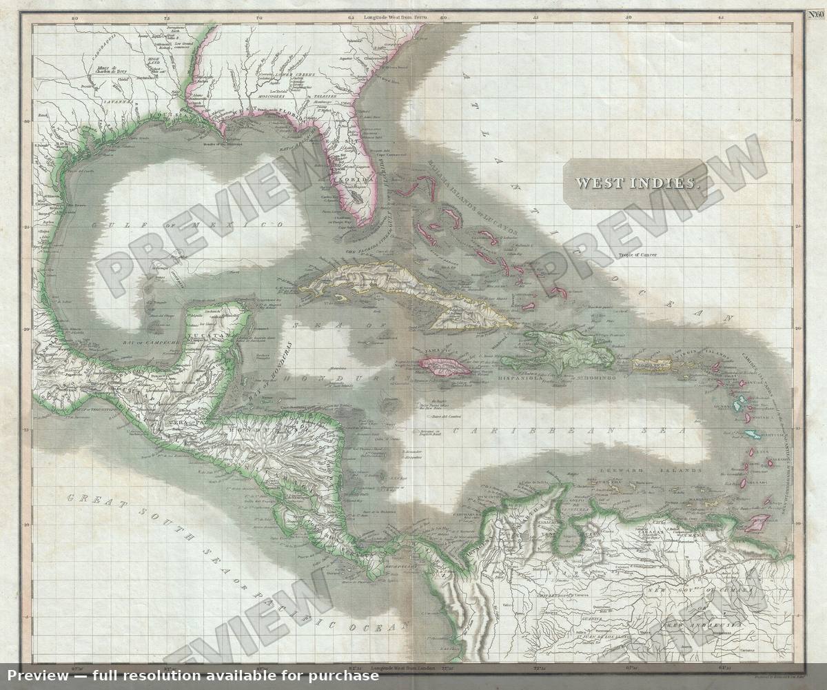 Antique map: West Indies 2, 1814, 1814