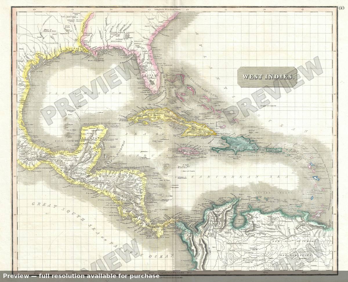Antique map: West Indies 3, 1814, 1814