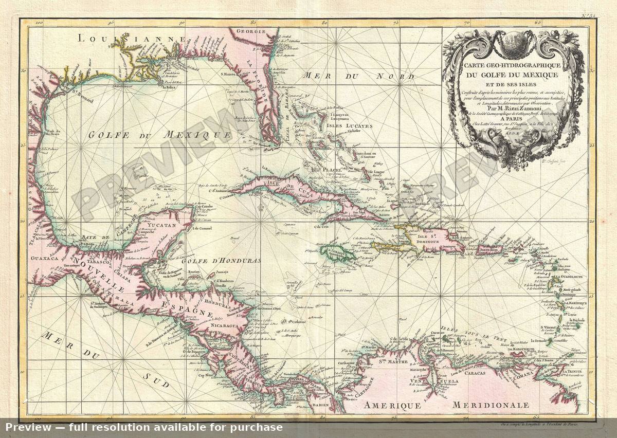 Antique map: West Indies 3, 1762, 1762