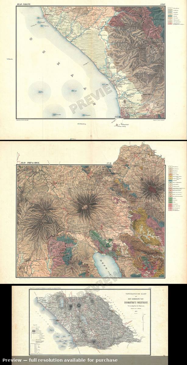 Antique map: West Sumatra, 1883, 1883