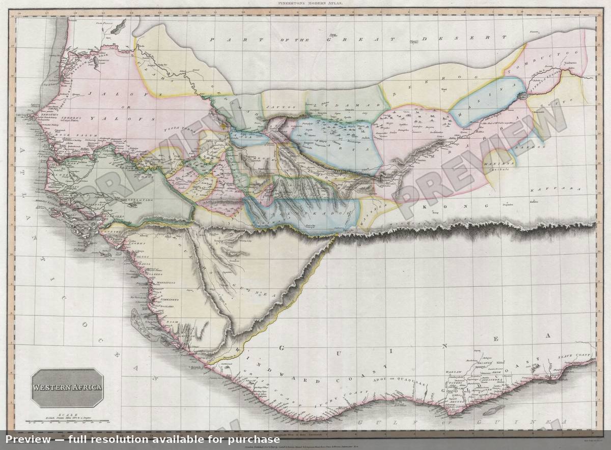 Antique map: Western Africa, 1813