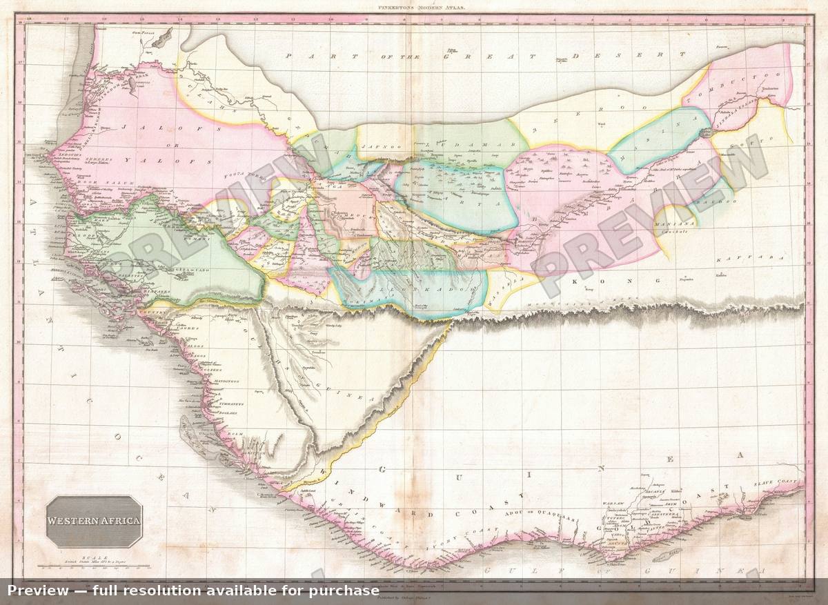 Antique map: Western Africa, 1818, 1818