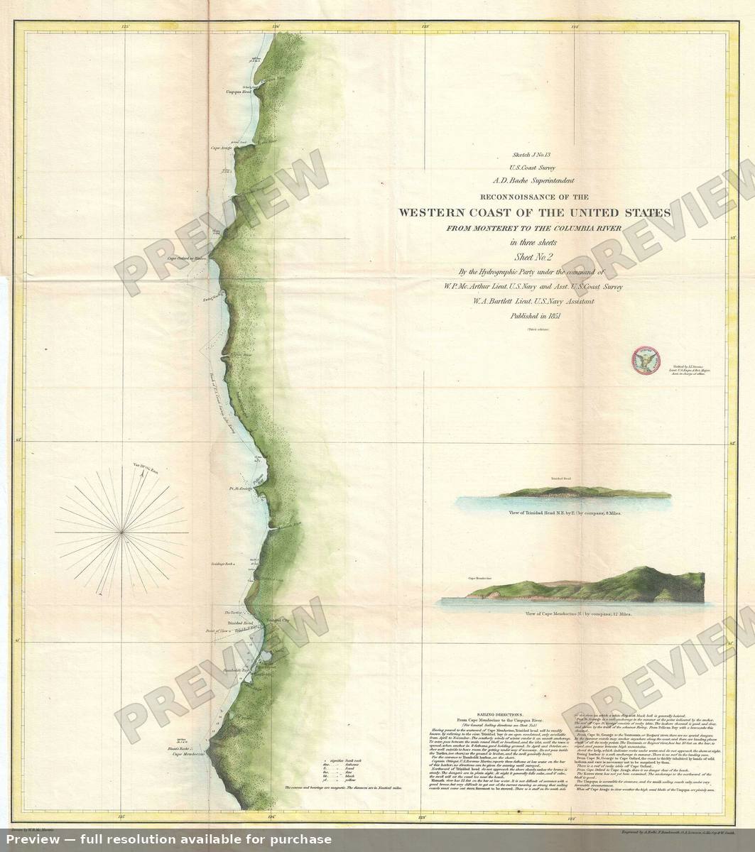 Antique map: Western Coast Sheet 22, 1851, 1851