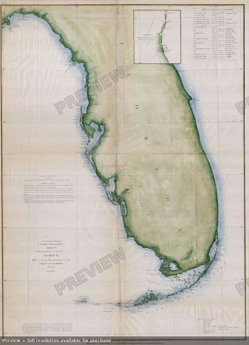 Antique map: Western Florida, 1853, 1853