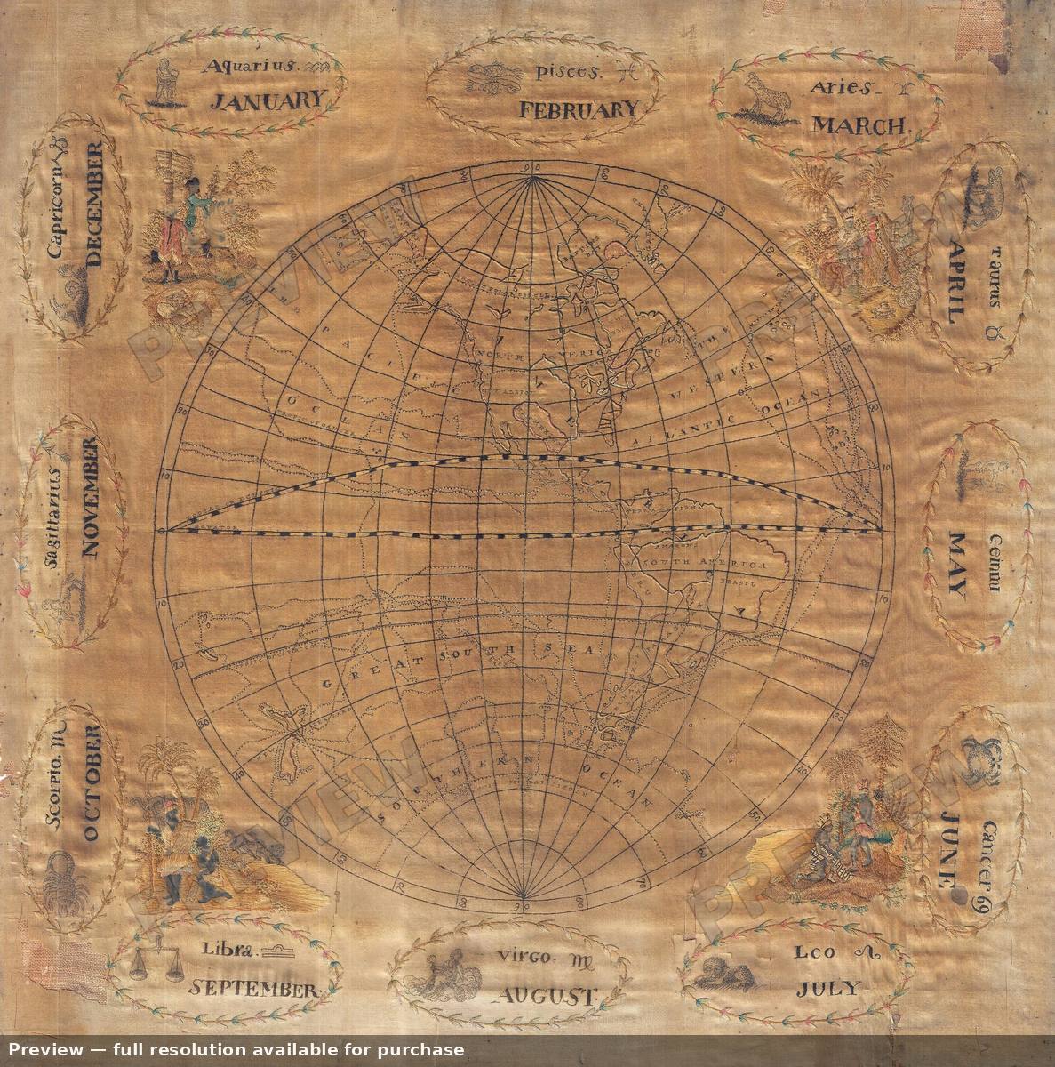 Antique map: Western Hemisphere, 1800, 1800