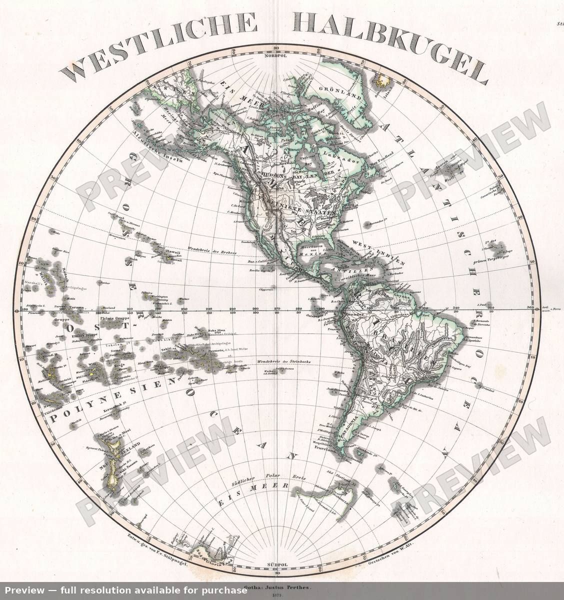 Antique map: Western Hemisphere, 1873, 1873