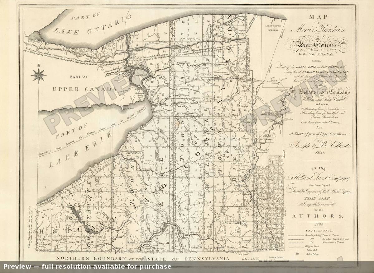 Antique map: Western New York, 1804, 1804