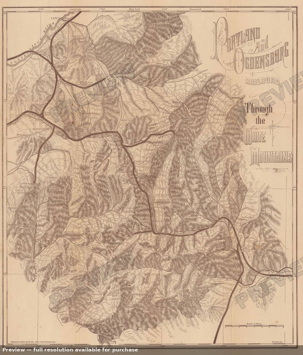 Antique map: White Mountains, 1880, 1880