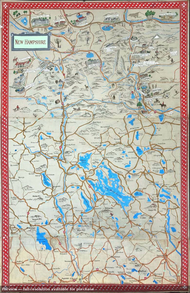 Antique map: White Mountains NH, 1950, 1950