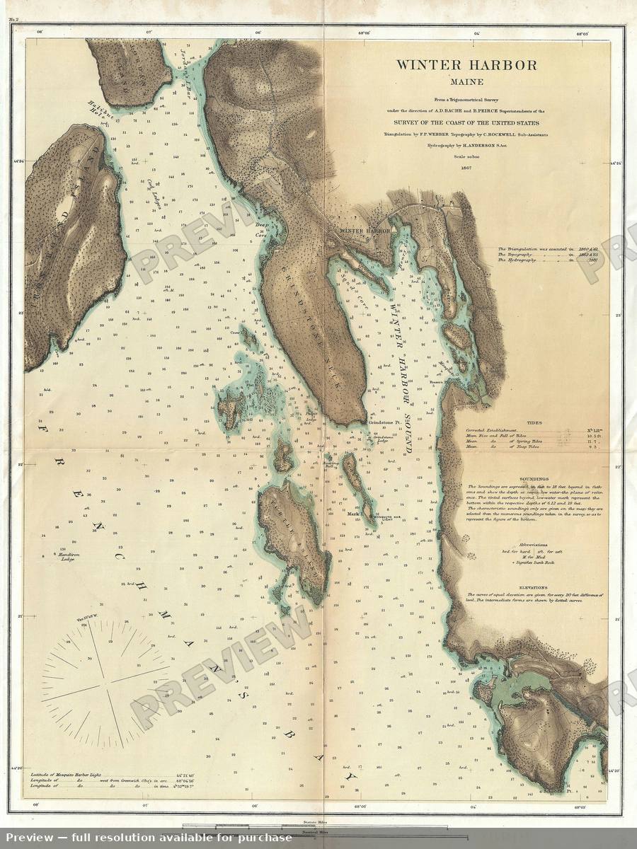 Antique map: Winter Harbor, 1867, 1867