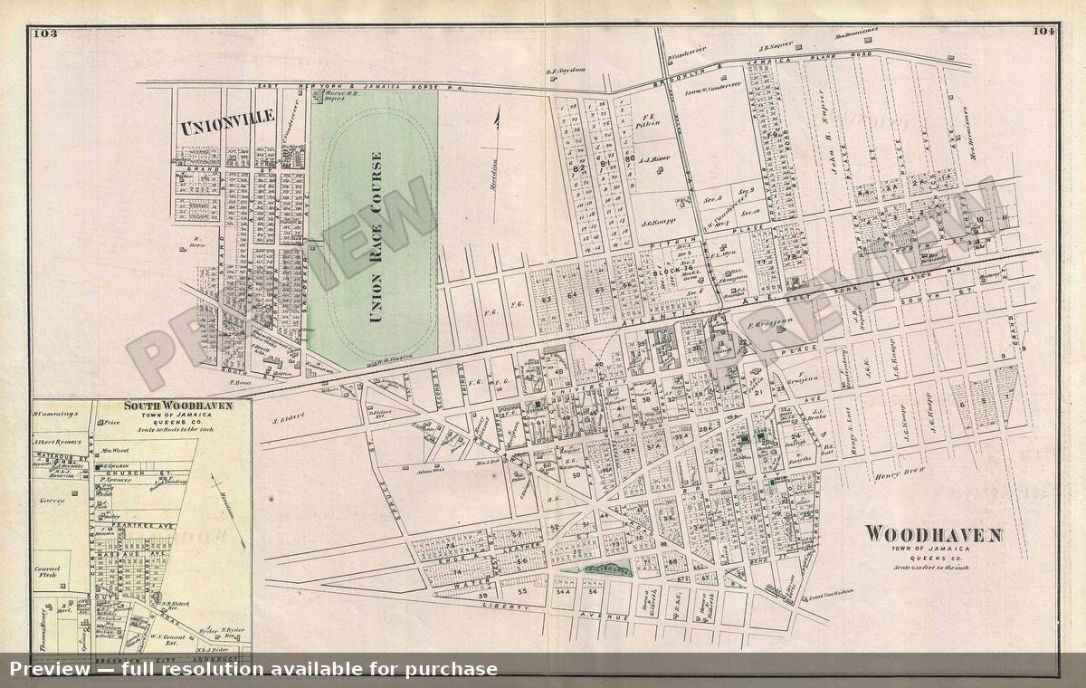 Antique map: Woodhaven 2, 1873