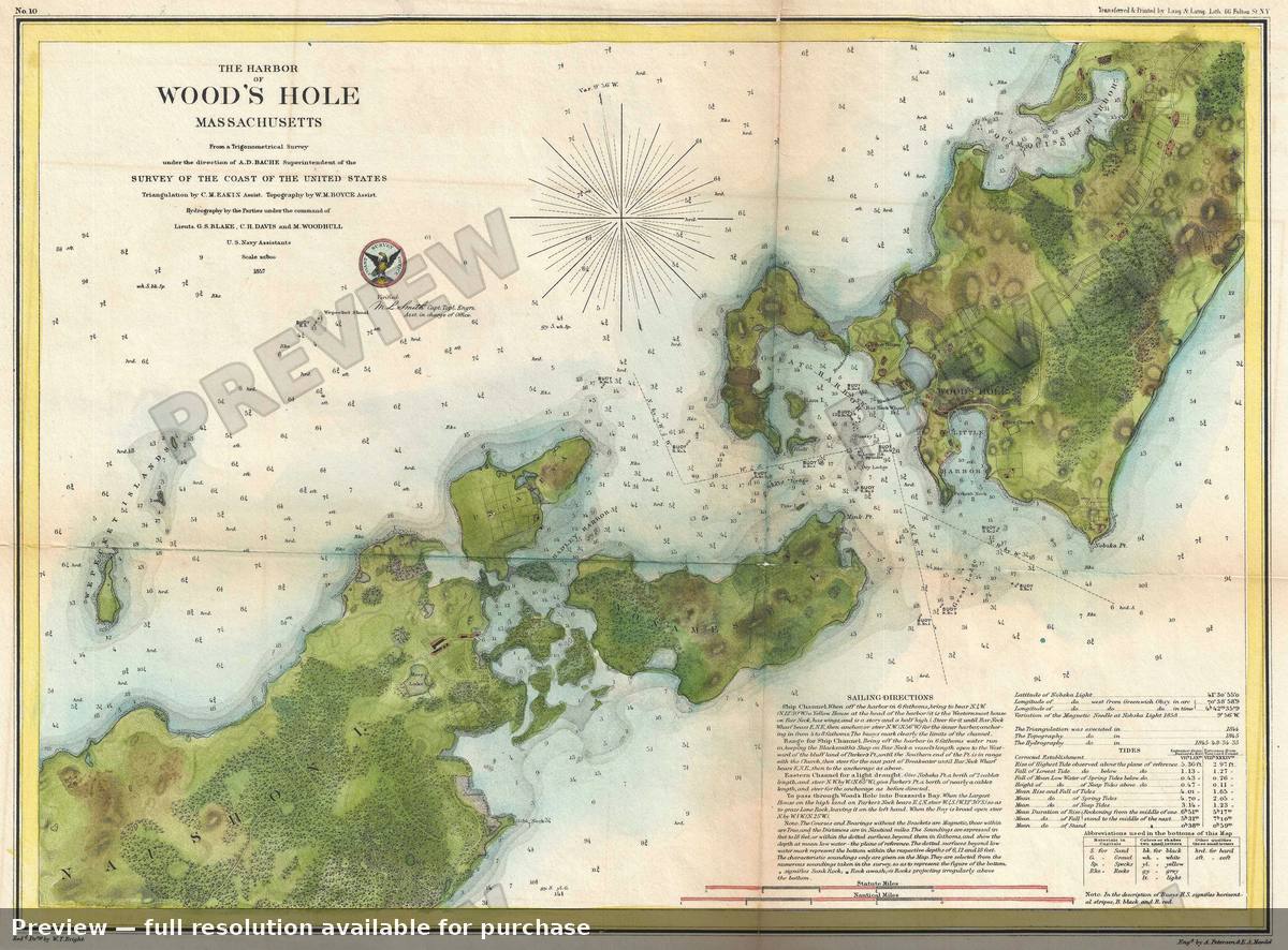 Antique map: Woods Hole 2, 1857, 1857