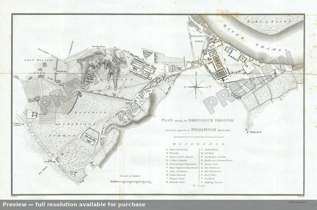 Antique map: Woolwich, 1811, 1811