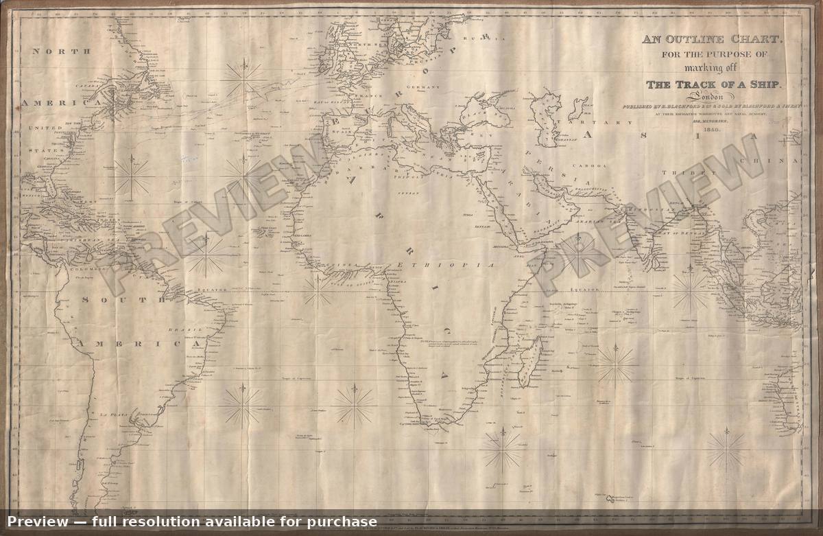 Antique map: World, 1846, 1846