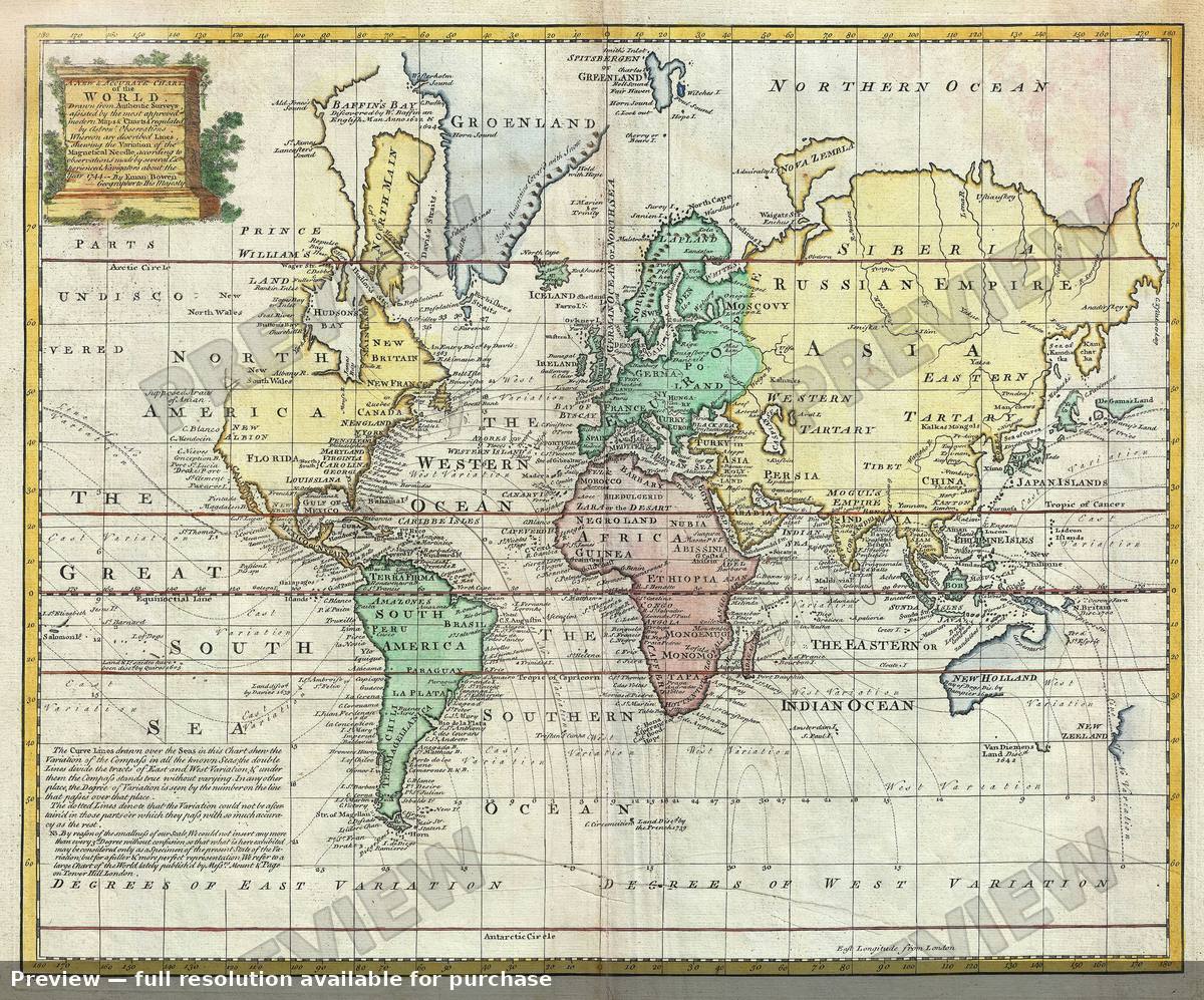 Antique map: World, 1747, 1747